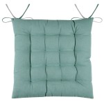 Coussin de chaise bicolore rversible en coton jade et perle