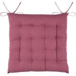 Coussin de chaise bicolore rversible en coton rose et lin