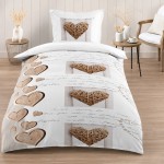 Parure de lit Charming Naturel � 140 x 200 cm � 100 % coton
