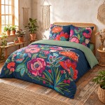 Parure de lit Bellissima fleurie 240x220 cm 100 % coton
