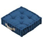Coussin de sol carr� bleu 45 x 45 cm en coton
