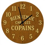 Horloge en verre bienvenue chez les copains  29 cm
