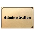 Plaque de porte mtal or Administration