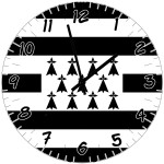Horloge en verre drapeau breton  29 cm