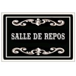 Plaque de porte en mtal  Salle de repos