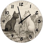 Horloge en verre chats de Paris Horloge en verre chats de Paris