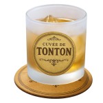 Verre avec sous-verre cuve de tonton