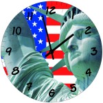 Horloge en verre statue de la libert  29 cm