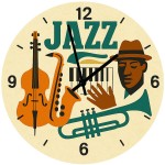 Horloge en verre jazz  29 cm