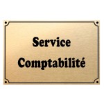 Plaque de porte mtal or service comptabilit