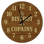 Horloge en verre le bistrot des copains  29 cm