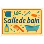 Plaque de porte mtal salle de bain