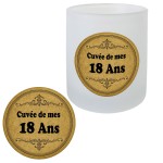 Verre dpoli cuve de mes 18 ans avec sous-verre assorti