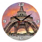 Grande Pendule ronde en verre Paris