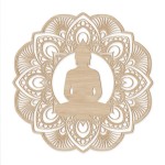 D�coration murale Bouddha mandala en bois 50 cm