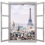 Tableau 3D fenêtre vue sur Paris