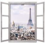 Tableau 3D fenêtre vue sur Paris Tableau 3D fenêtre vue sur Paris