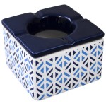 Cendrier marocain en cramique - Blanc et bleu