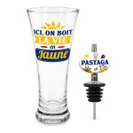 Coffret pastis La vie en jaune avec verre et bec verseur