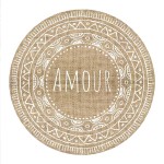 Set de table rond Amour en toile de jute 38 cm