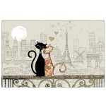 Set de table beige chats amoureux  Paris 43 cm