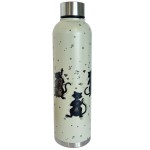 Bouteille isotherme beige en inox chat musicien 750 ml Bouteille isotherme beige en inox chat musicien 750 ml