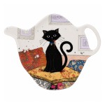 Repose-sachet de th� chat noir en m�lamine