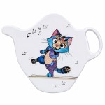 Repose-sachet de th� chat m�lamine