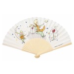 �ventail Le Petit Prince blanc en bambou 40 x 23 cm