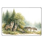 Planche � d�couper en verre Loups dans la prairie � 28,5 x 20 cm