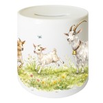 Tirelire ch�vres en c�ramique 9,5 cm