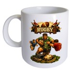 Mug en c�ramique blanche rugby logo