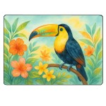 Planche � d�couper verre toucan 28,5 x 20 cm