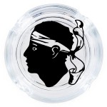 Cendrier corse t�te de maure en verre 9,5 cm
