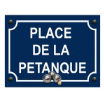 Plaque m�tal place de la p�tanque 20 � 15 cm