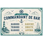 Plaque m�tal r�tro commandant de bar 30,5 x 20 cm