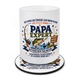 Verre Papa Expert P�che 280 ml avec Sous-Verre Assorti
