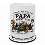Verre Papa Aventurier dans l��me avec Sous-Verre Assorti