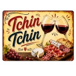 Planche Verre Tchin Tchin Vintage Vin et Ap�ritif 29 x 20 cm