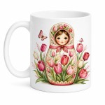 Mug poup�e russe aux tulipes 350 ml