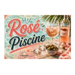 Plaque M�tal Ros� Piscine D�co Ap�ro Terrasse 30 x 20 cm