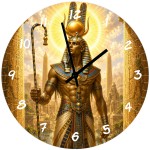 Horloge murale �gypte antique Amon-R� en verre 29 cm