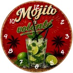 Horloge murale Mojito � volont� en verre 29 cm d�co vintage