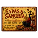 Planche cuisine Tapas & Sangria Espagne vintage 29 x 20 cm