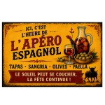Plaque ap�ro espagnol tapas sangria aluminium 30 x 20 cm