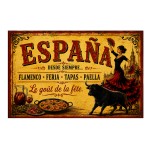 Plaque Espagne flamenco feria tapas aluminium 30 x 20 cm