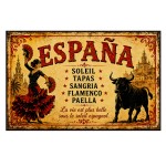 Plaque Espa�a d�co Espagne flamenco aluminium 30 x 20 cm
