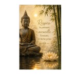 Plaque Bouddha m�ditation 30 � 20 cm message l�cher-prise