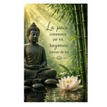 Plaque Bouddha m�ditation 30 � 20 cm d�coration zen