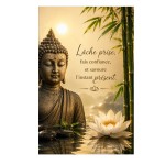 Plaque m�tal Bouddha zen avec citation inspirante 30 x 20 cm